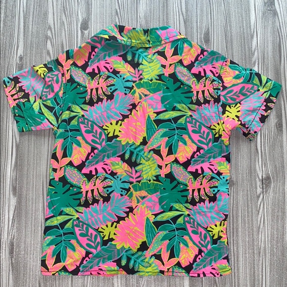 Kids Cat & Jack Vibrant Tropical Leaf Print Shirt - Picture 5 of 6